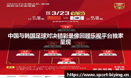 中国与韩国足球对决精彩录像回顾乐视平台独家呈现